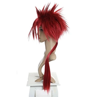 Abbildung von Prettyland Final Fantasy Cosplay lange langhaar Perücke Reno Spiky Rot Red Anime Manga Wig C413