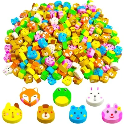 Abbildung von 300 Stück Radiergummis Kinder Mini Radiergummi Lustige Radierer Neuheit für Party Favors (Tier)