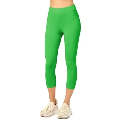 Abbildung von Merry Style Damen 3/4 Leggings Capri Sportleggings MS10 199 (Grün,S)