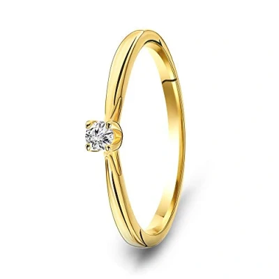 Abbildung von Miore Ring Damen Solitär Diamant Verlobungsring Gelbgold 9 Karat / 375 Gold Brillant 0.07 Ct, Schmuck