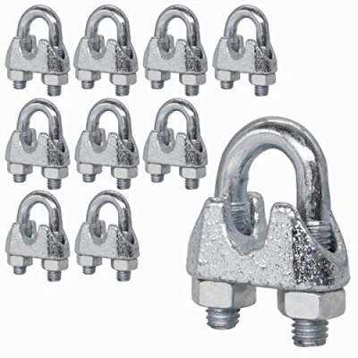 Abbildung von (10 Stück) Drahtseilklemmen M6, Kabelclips, DIN 741, Stahlklemme für Ø 8mm Drahtseil, U Bolzensattel Stück, M6 8mm)