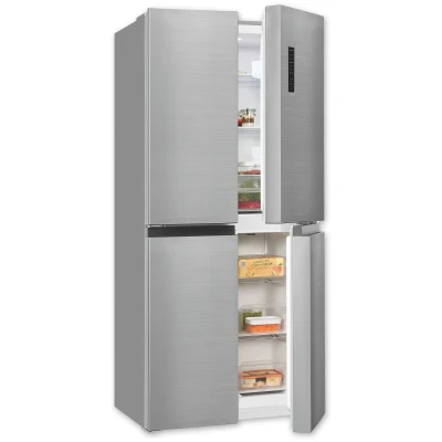 Abbildung von Exquisit Multidoor MD365 125 040D inoxlook 362 l Volumen Multi Door Kühlschrank NoFrost Cross Kühl Gefrierkombination Frischefach Alarm LED Display…