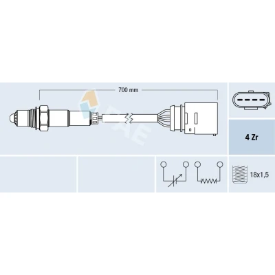 Abbildung von FAE 77205 Lambdasonde AUDI: A4 B5 Avant, Saloon, B6 VOLKSWAGEN: Passat GP Estate, Saloon