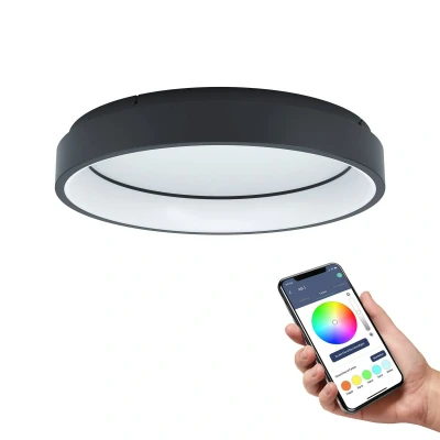 Abbildung von Eglo 900067 LED Deckenleuchte MARGHERA Z weiss schwarz H:11 Ø:60cm dimmbar 2700 6500K mit Connect Funktion