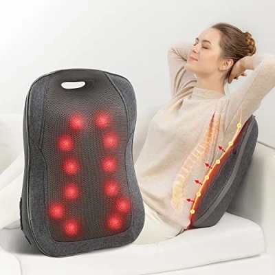 Abbildung von COMFIER Massagekissen, Shiatsu Rückenmassagegerät mit Wärme, tragbares Massagegerät, Stuhlmassagegerät für Büro Entspannung，Geschenke Frauen/Männer