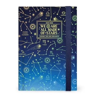 Abbildung von Legami Foto Tagesplaner 2025 2026, Stars, 16 Monate Medium, Tagebuch September bis Dezember elastischer Verschluss, FSC zertifiziertes Papier, 12 x 18 cm