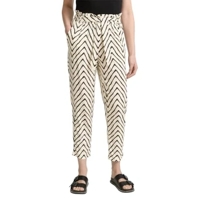 Abbildung von TOM TAILOR Damen 1046504 Loose Slim Fit Hose, 38058 Natural Zig Zag Design, 38W / 28L