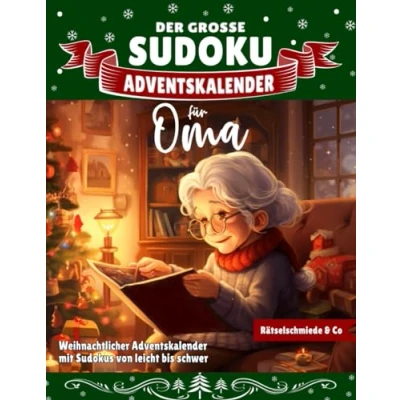 Abbildung von Der Große Sudoku Adventskalender für Oma: Weihnachtlicher Rätsel Zauber mit liebevoll gestalteten Sudokus von leicht bis schwer I Festlich, groß, lesbar und perfekt Omas