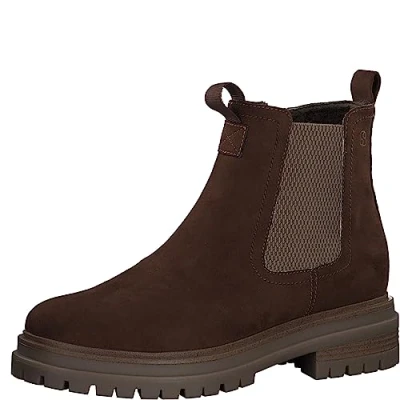 Abbildung von s.Oliver Damen Chelsea Boots mit Reißverschluss Blockabsatz Vegan Braun (Cognac), 37