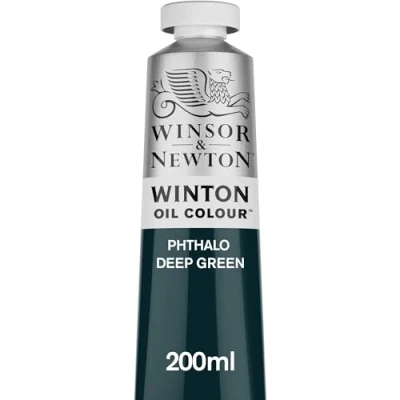 Abbildung von Winsor &amp; Newton 1437048 Winton, feine hochwertige Ölfarbe 200ml Tube mit gleichmäßiger Konsistenz, lichtbeständig, hohe Deckkraft, reich an Farbpigmenten Phthalo Dunkelgrün
