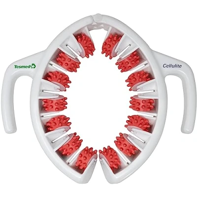 Abbildung von TESMED Cellulite Massagegerät, Manuell, Klinisch Nachgewiesene Wirksamkeit, Made in Italy, Anti Massagegerät mit Rollen, welche die Haut heben, straffen und glätten. Patentiert (Rose)