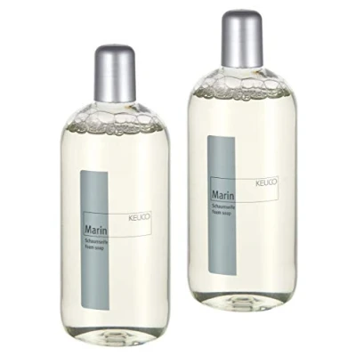 Abbildung von KEUCO Schaumseife 2er Set, Duft Marin, Inhalt 2 x 500ml, pH neutral, geeignet für Schaumseifenspender Elegance (16049 und 11653), Plan (14957)