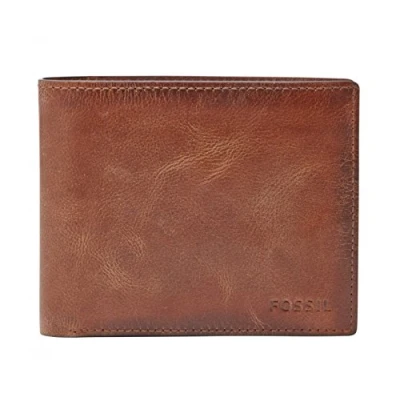 Abbildung von Fossil Brieftasche für Männer Derrick, Leder Bifold braun 11,4 cm L x 2,5 B 9,5 H ML3687200