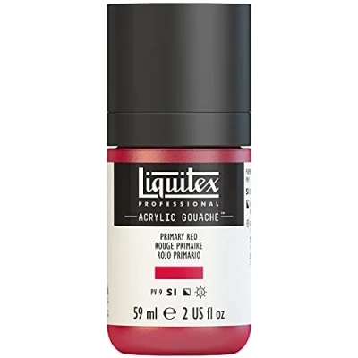 Abbildung von Liquitex 2059415 &#039;Liquitex Professional Acrylic Gouache, Acrylfarbe mit Gouache Eigenschaften, Lichtecht, wasserfest, 59ml Dosier Flasche Primärrot