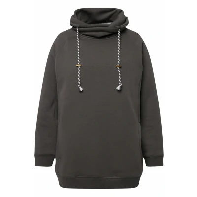 Abbildung von Ulla Popken MIT Raglanform BÜNDCHEN Lange ÄRMEL Sweatshirt, Damen, Größe: 42/44, Graphitgrau