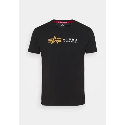 Abbildung von Alpha Industries Label Tshirt print, Herren, Größe: XL, Black