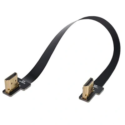 Abbildung von xiwai CYFPV Dual 90 Grad links abgewinkelt HDMI Typ A Stecker auf HDTV FPC Flachkabel für FPV Multicopter Luftaufnahmen (0.5M)