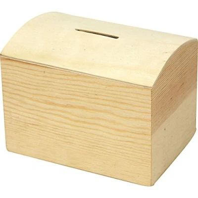 Abbildung von Creativ 57579 Spardose aus Holz, gewölbte Oberseite mit herausnehmbarem Boden