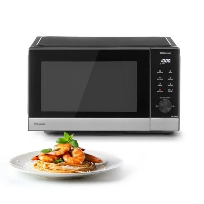 Abbildung von Panasonic NN SD38QSEPG 29L Solo Mikrowelle, 1000 W, automatisches Auftauen, 11 automatische Programme, Timer, Schwarz &amp; Edelstahl