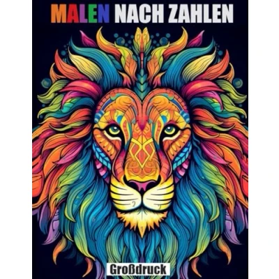 Abbildung von Großdruck Malen nach Zahlen Malbuch für Erwachsene: von Tieren, Landschaften, Blumen, Mustern und Mehr