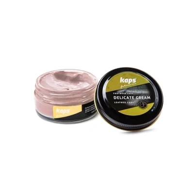 Abbildung von Kaps Professional Schuhpflege Delicate Cream Schuhcreme &amp; Pflegemittel zur Reinigung und Auffrischung von Naturleder Synthetik (50ml) (124 Rosa)