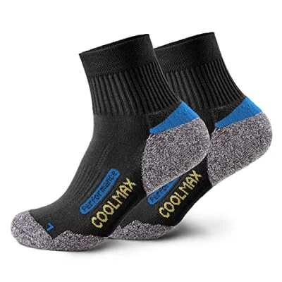 Abbildung von Piarini 2 Paar Coolmax Wandersocken Trekkingsocken Jagdsocken kurz schwarz 43 46