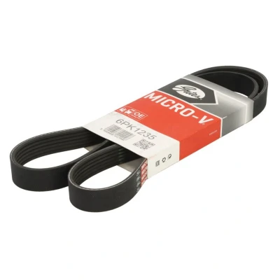 Abbildung von GATES 6PK1235 Keilrippenriemen 1232 6 Polyester, EPDM (Ethylen Propylen Dien Kautschuk) KIA: Stonic Hatchback