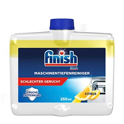 Abbildung von Finish Maschinentiefenreiniger Citrus Flüssiger Maschinenreiniger gegen Kalk und Fett für eine saubere Spülmaschine Sparpack mit 1 x 250 ml Maschinenpfleger Zitronenduft