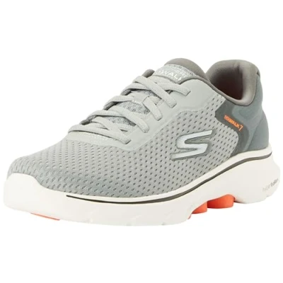 Abbildung von Skechers Herren Go Walk 7 Sneaker, Grau und Orange Textil Synthetik, 46 EU