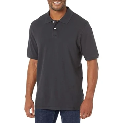 Abbildung von Amazon Essentials Herren Polohemd mit normaler Passform aus Baumwollpiqué (erhältlich in Big &amp; Tall), Schwarz, S