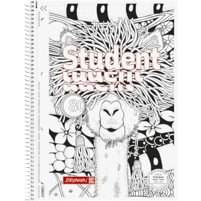 Abbildung von Brunnen Collegeblock Premium Student „Lama“ ZENart A4, Lineatur 27, 80 Blatt, weiß