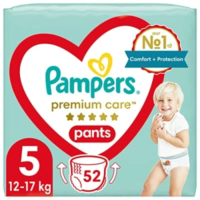 Abbildung von Pampers Windelchen Größe 5 (11 16 kg), Premium Care, 52 Stück, Feinste Für Baby Haut, Leicht Zu Anbringen