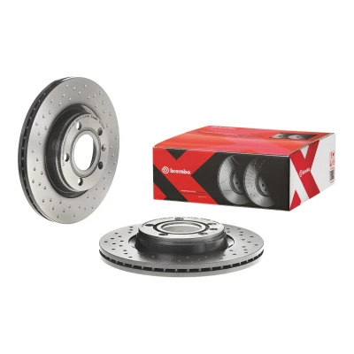Abbildung von BREMBO XTRA LINE 09.7196.1X Bremsscheibe 280 22 5 gelocht/innenbel. beschichtet hochgekohlt AUDI: A4 B6 Saloon, B7 Avant, B5 Saloon