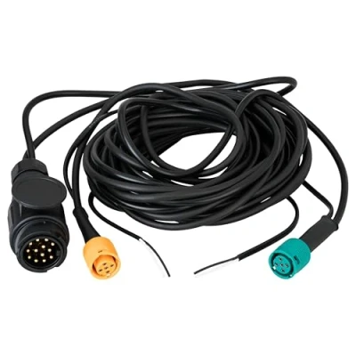 Abbildung von AUTOLIGHT 24 Kabelsatz für Anhänger 7 Meter 13 polig + 2 x DC Abgang Kabel Anhängerbeleuchtung Rücklichter Kabelbaum mit Bajonettverbinder