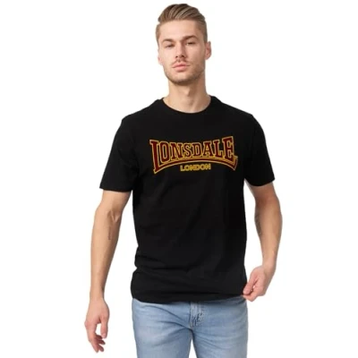 Abbildung von Lonsdale Schmale Passform Classic Tshirt print, Herren, Größe: Medium, Black