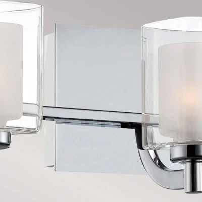 Abbildung von Quoizel QZ KOLT3 PC BATH Badezimmerleuchte Kolt G9 LED 3.5W IP44 Stahl, Opal und klares Glas; Chrom poliert L:16.5cm B:53.3cm Ø53.3cm
