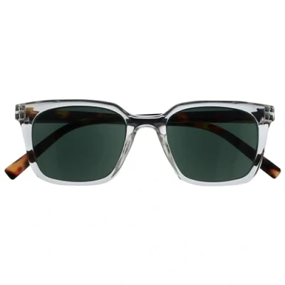 Abbildung von OPULIZE KOI Lese Sonnenbrille Große Rechteckige Fassung Getönte Brillengläser UV400 Klar Damen Herren Unisex Federscharniere S50 C +2.00