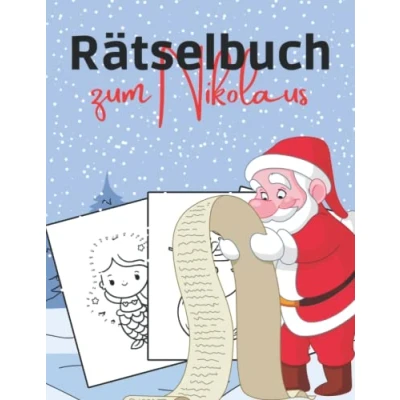 Abbildung von Rätselbuch zum Nikolaus: Der bunte Rätselmix für Kinder zur Vorweihnachtszeit Sudoku, Wortsuchen, Labyrinthe und vieles mehr