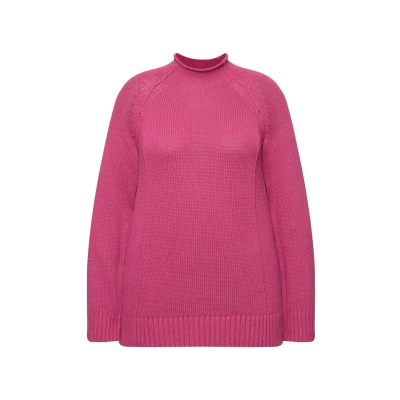 Abbildung von Ulla Popken Inverted SEAM LONG Sleeve Strickpullover, Damen, Größe: 42/44, Fuchsia