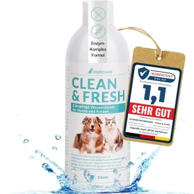 Abbildung von Schnüffelfreunde Zahnpflege Wasserzusatz für Hunde und Katzen Frischer Atem gesunde Zähne Hilft Plaque Zahnstein vorzubeugen 500ml (Classic)