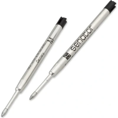 Abbildung von Senator Kugelschreibermine 2er Set Metall Großraummine Farbe: schwarz Strichbreite: 1,0 mm G2 Parker Typ M ISO 12757 2 dokumentenecht (140 9 2SW)