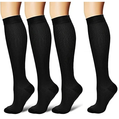 Abbildung von 4 Paar Kompressionsstrümpfe/Kompressionssocken/Compression Socks/Strümpfe Kompression/Laufsocken/Thrombosestrümpfe/für Damen Herren, Sport, medi, Flug, Reisen, Schwangerschaft &amp; Medizinische
