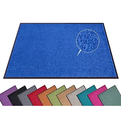 Abbildung von Hanse Home Fußmatte (S XXL) 60x180cm 12 Farben Fussmatte Outdoor Schmutzfangmatte Türmatte Waschbar &amp; Wetterfest rutschfest für Eingangsbereich Außenbereich Blau