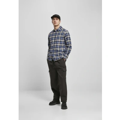Abbildung von Urban Classics Roots Hemd, Herren, Größe: Medium, Darkblue/white