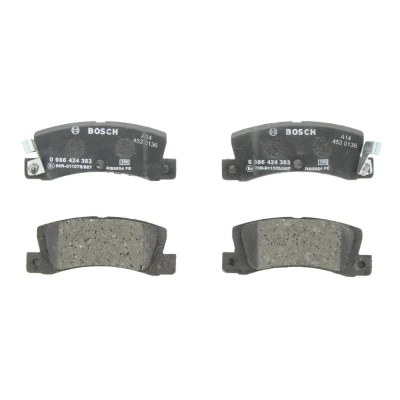 Abbildung von BOSCH 0 986 424 383 Bremsbelagsatz Low Metallic mit akustischer Verschleißwarnung TOYOTA: Celica V Coupe, Corolla VIII Liftback, MR2 II Coupe