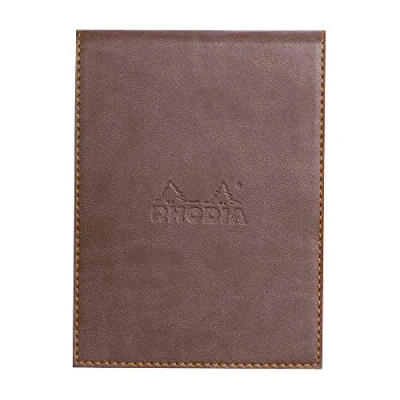 Abbildung von Rhodia 128203C Notizblock N12 (mit Schutzhülle aus Kunstleder, 9,5 x 13 cm, liniert, schick und elegant, ideal für Ihre Notizen) 1 Set, schokoladenbraun