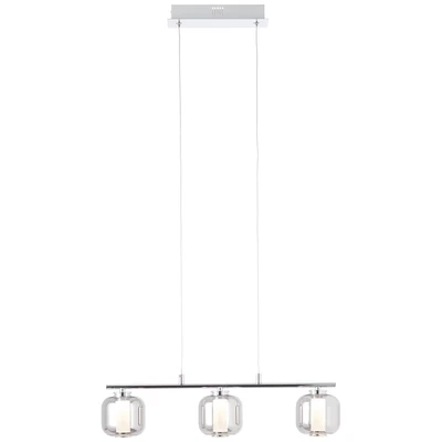 Abbildung von Brilliant Rafa LED Pendelleuchte 3flg Rondell chrom/rauchglas Innenleuchten,Pendelleuchten, 3x 5.67W integriert, (Lichtstrom: 528lm, Lichtfarbe: 3000K) In der Höhe einstellbar/Kabel