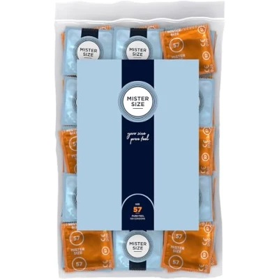 Abbildung von MISTER SIZE Kondome Extra Dünn &amp; Hauchzart Gefühlsecht Feucht Perfekte Passform Aus Naturkautschuk Latex für Natürliches Gefühl Höchste Sicherheit (100er Pack, 57mm)