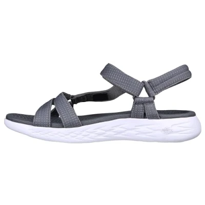 Abbildung von Skechers Damen On the go 600 Brilliancy Knöchelriemchen Sandalen, Charcoal Textile Trim, 39 EU
