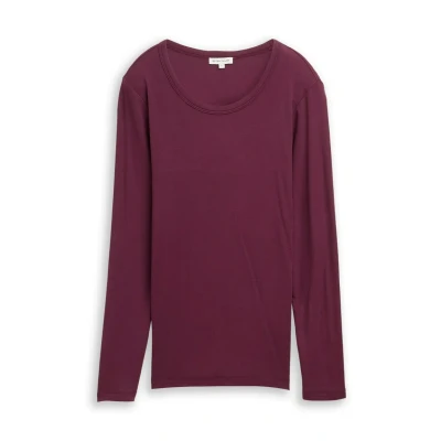 Abbildung von TOM Tailor Langarmshirt, Damen, Größe: XL, Bordeaux red